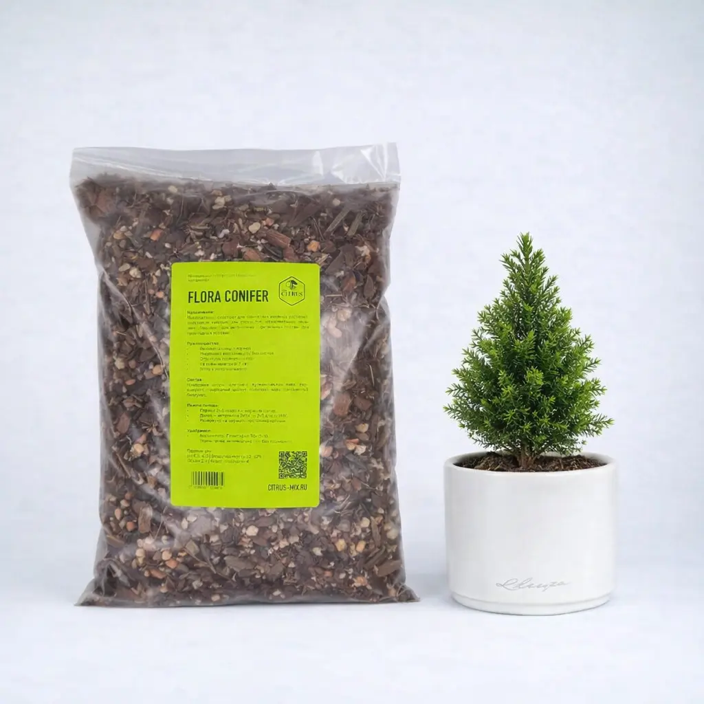 грунт для растений hml fc flora conifer — минеральный субстрат для контейнерных хвойных растений